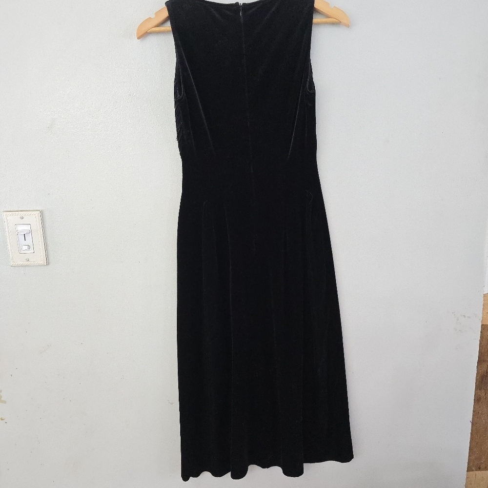Vintage Papell Boutique Babydoll Midi Beaded Dress Sz 4 Fairy Y2k Whimsy Gothic - Picture 4 of 7